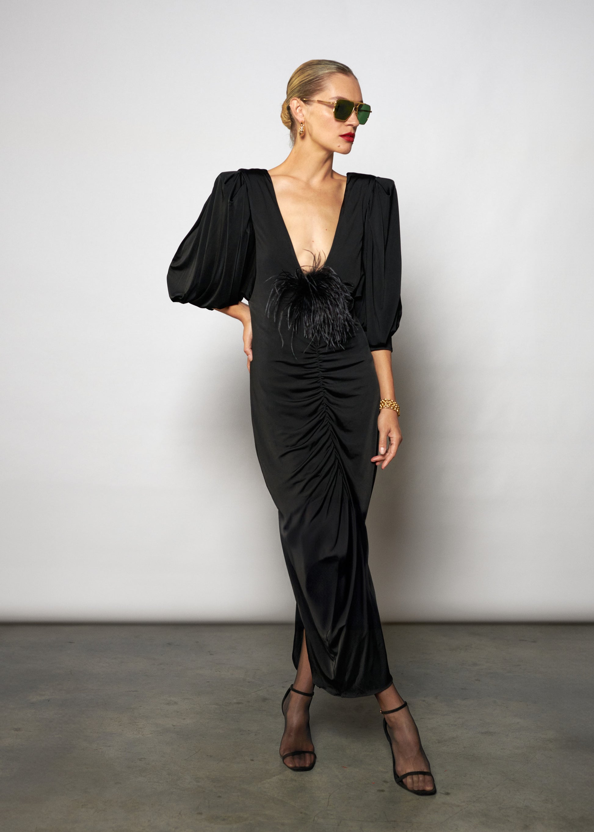 margot silk dress Heirlome Women's Margot Satin Scoopneck Maxi Dress - Burnt Sienna